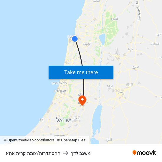 ההסתדרות/צומת קרית אתא to משגב לדך map