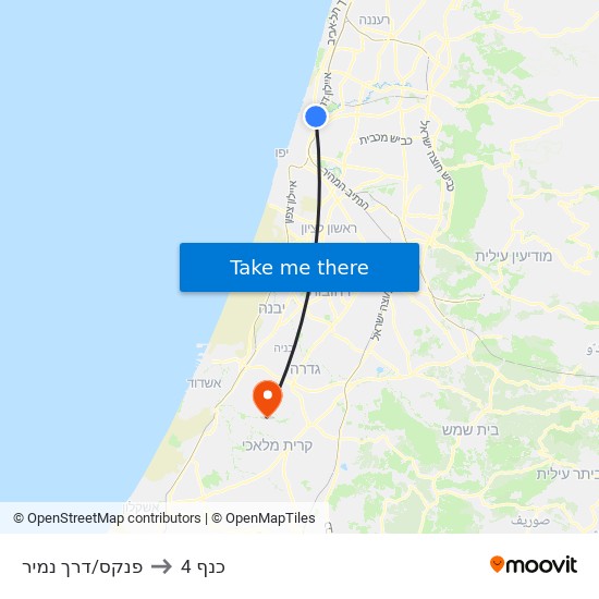 פנקס/דרך נמיר to כנף 4 map