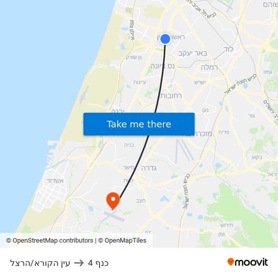 עין הקורא/הרצל to כנף 4 map