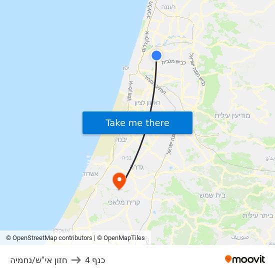 חזון אי''ש/נחמיה to כנף 4 map