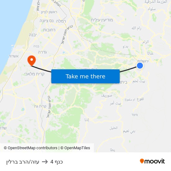 עזה/הרב ברלין to כנף 4 map