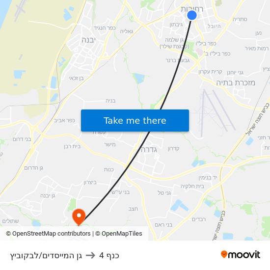 השוק העירוני/לבקוביץ' to כנף 4 map