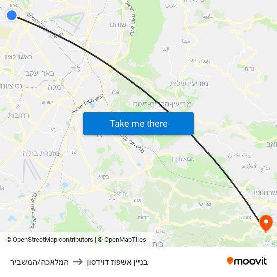 המלאכה/המשביר to בניין אשפוז דוידסון map