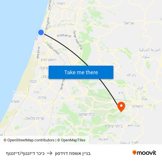 כיכר דיזנגוף/דיזנגוף to בניין אשפוז דוידסון map