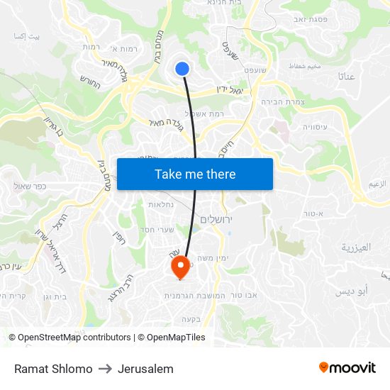 Ramat Shlomo to Ramat Shlomo map