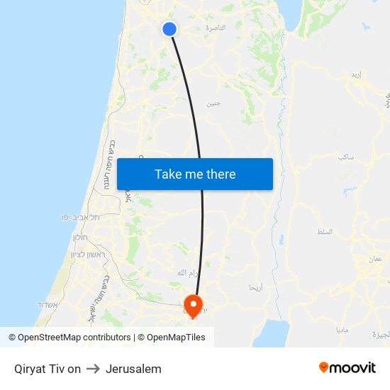 Qiryat Tiv on to Jerusalem map