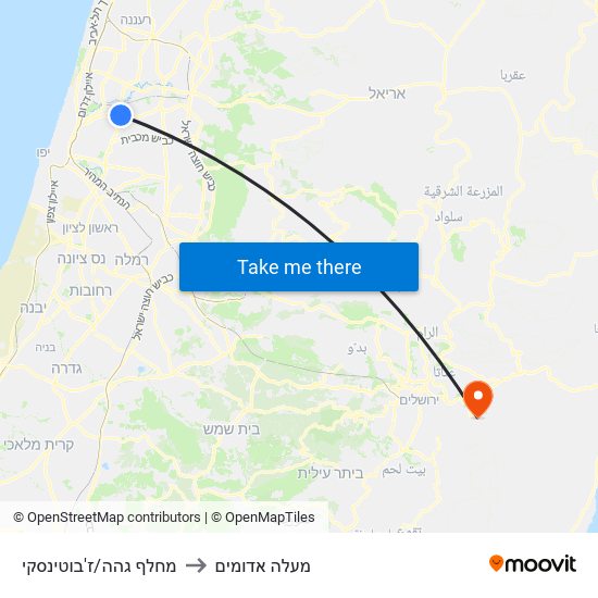 מחלף גהה/ז'בוטינסקי to מעלה אדומים map