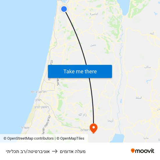 אוניברסיטה/רב תכליתי to מעלה אדומים map