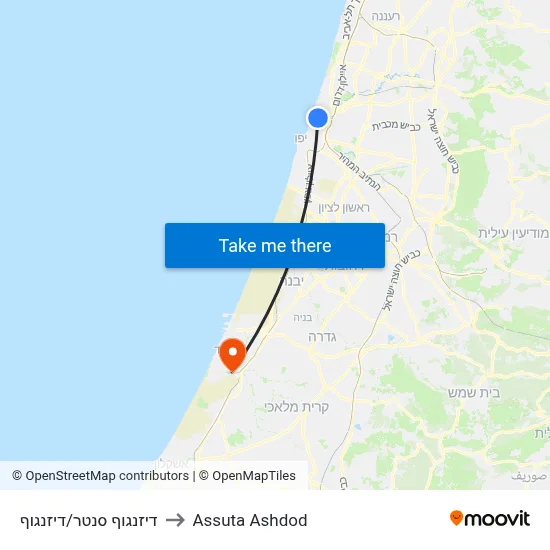 דיזנגוף סנטר/דיזנגוף to Assuta Ashdod map
