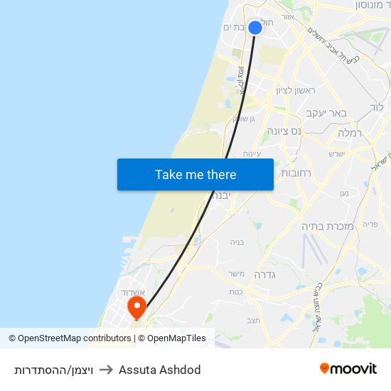 ויצמן/ההסתדרות to Assuta Ashdod map