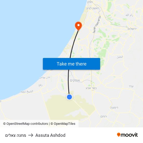 מחנה צאלים to Assuta Ashdod map