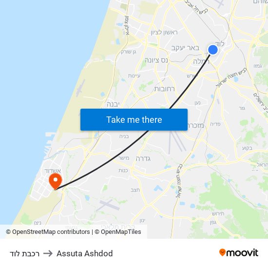 רכבת לוד to Assuta Ashdod map