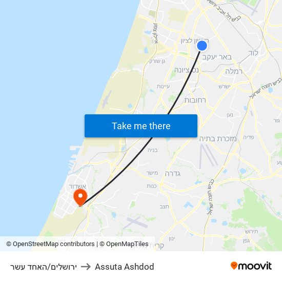 ירושלים/האחד עשר to Assuta Ashdod map