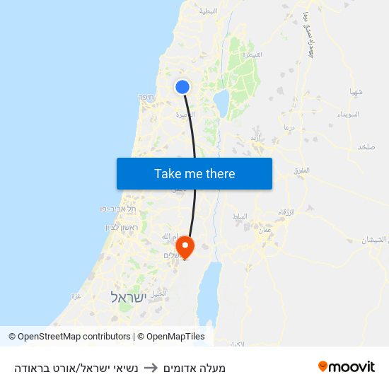 נשיאי ישראל/אורט בראודה to מעלה אדומים map