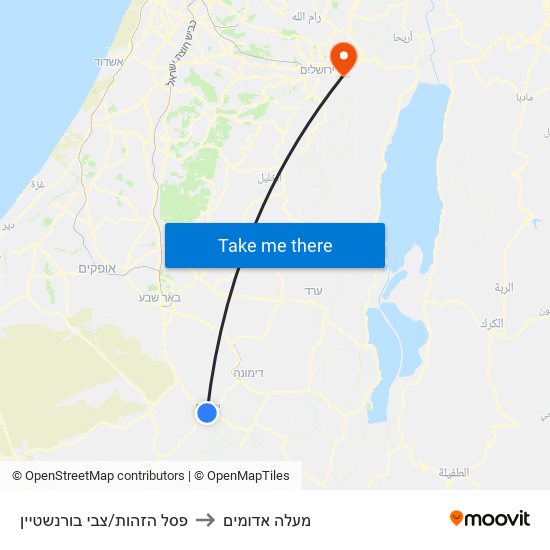 פסל הזהות/צבי בורנשטיין to מעלה אדומים map