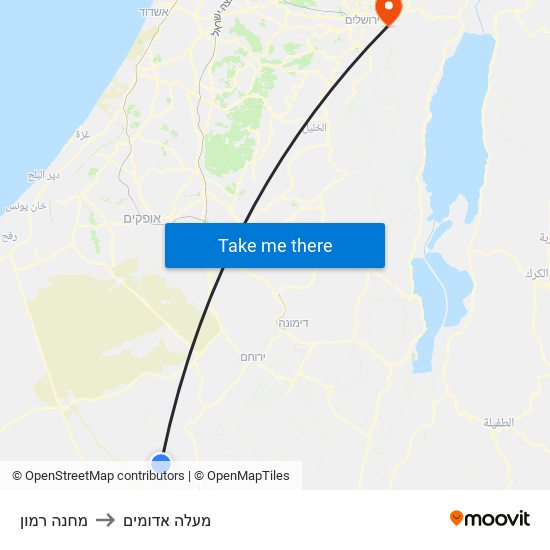 מחנה רמון to מעלה אדומים map