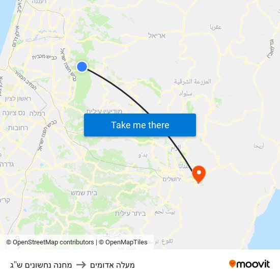 מחנה נחשונים ש''ג to מעלה אדומים map