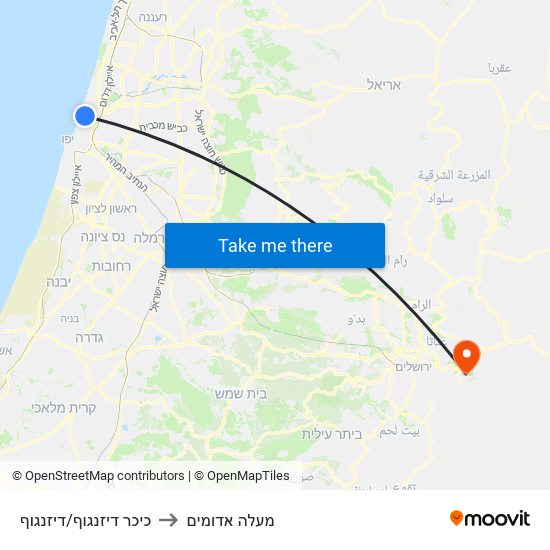 כיכר דיזנגוף/דיזנגוף to מעלה אדומים map