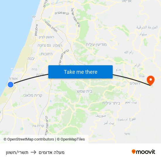 תשרי/חשוון to מעלה אדומים map