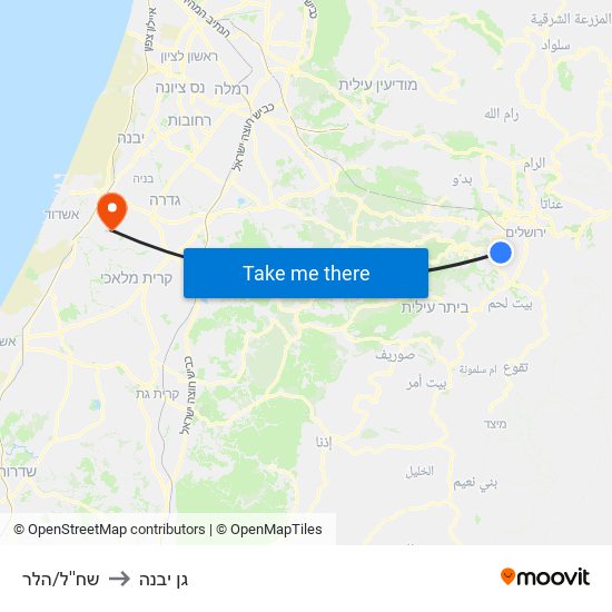 שח''ל/הלר to גן יבנה map