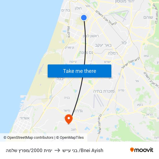 ימית 2000/מפרץ שלמה to בני עייש /Bnei Ayish map