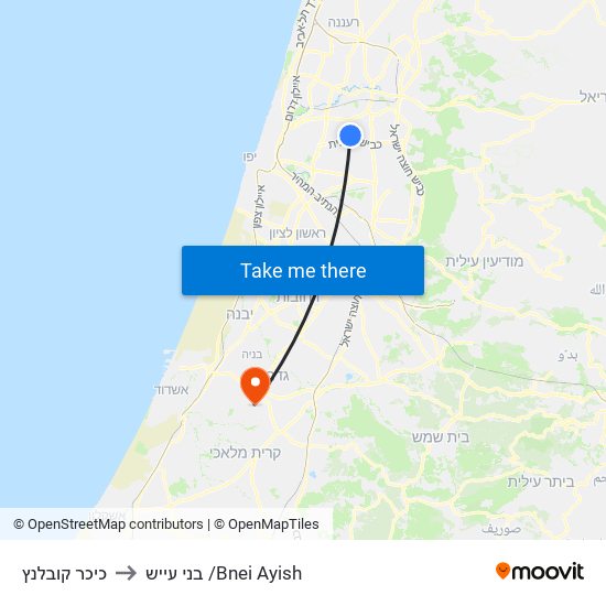 כיכר קובלנץ to בני עייש /Bnei Ayish map