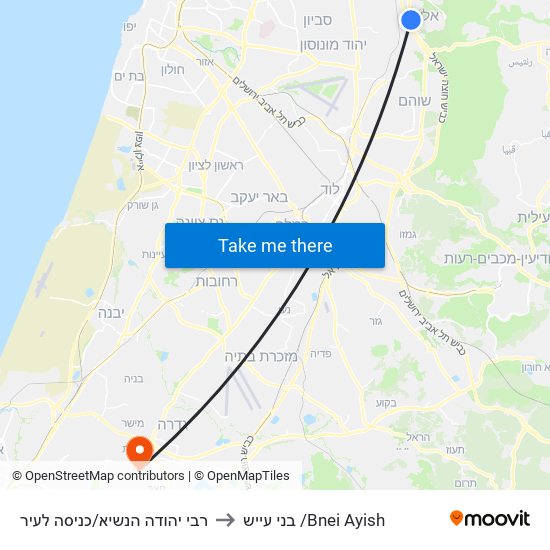 רבי יהודה הנשיא/כניסה לעיר to בני עייש /Bnei Ayish map