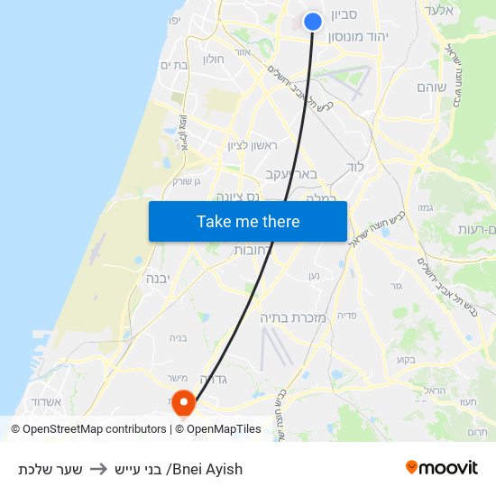 שער שלכת to בני עייש /Bnei Ayish map