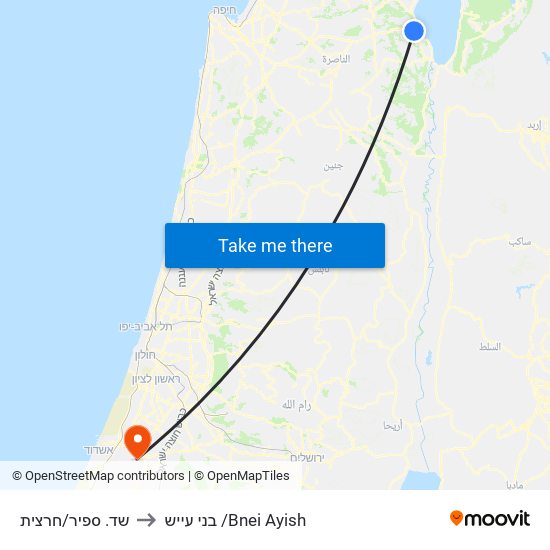 שד. ספיר/חרצית to בני עייש /Bnei Ayish map