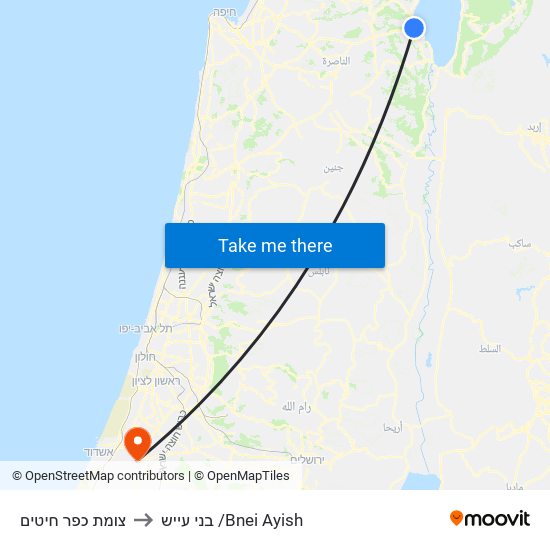 צומת כפר חיטים to בני עייש /Bnei Ayish map