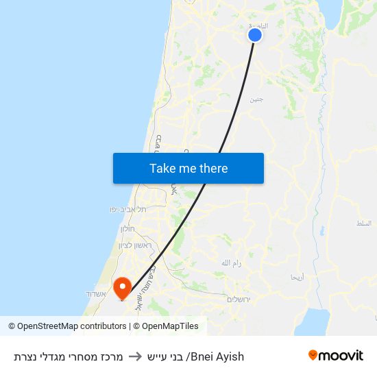 מרכז מסחרי מגדלי נצרת to בני עייש /Bnei Ayish map
