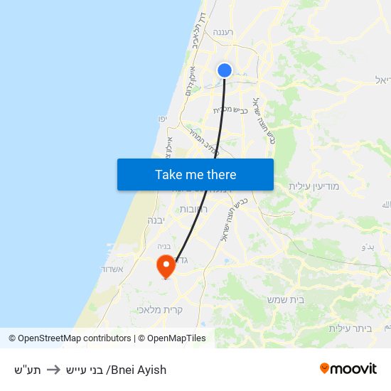 תע''ש to בני עייש /Bnei Ayish map