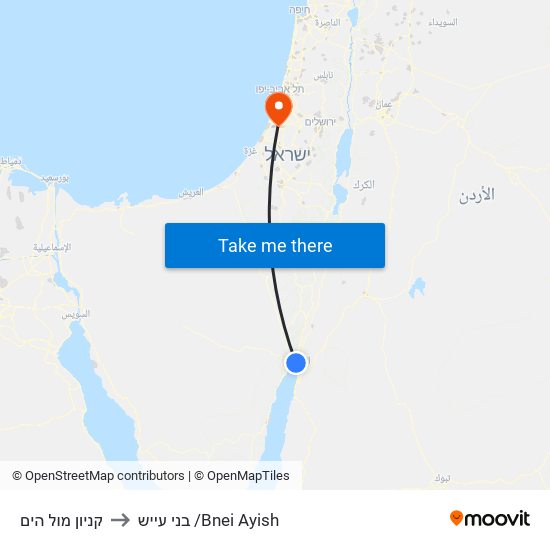 קניון מול הים to בני עייש /Bnei Ayish map
