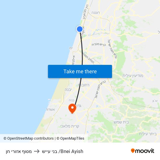 מסוף אזורי חן to בני עייש /Bnei Ayish map