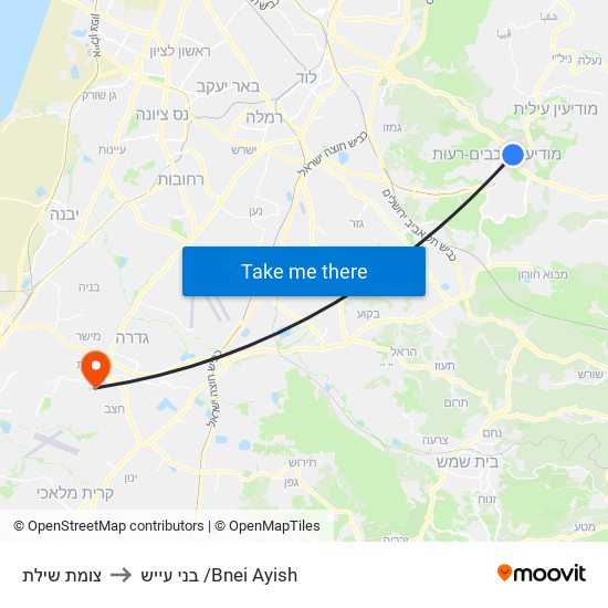צומת שילת to בני עייש /Bnei Ayish map