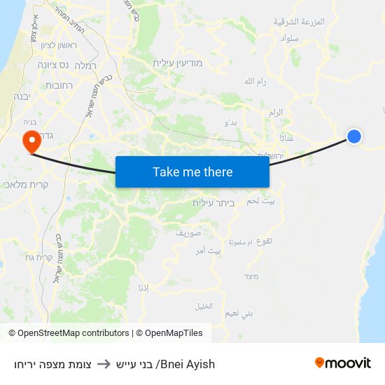 צומת מצפה יריחו to בני עייש /Bnei Ayish map