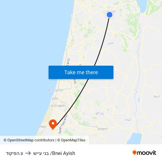 צ.הפיקוד to בני עייש /Bnei Ayish map