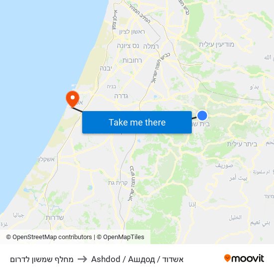מחלף שמשון לדרום to Ashdod / Ашдод / אשדוד map