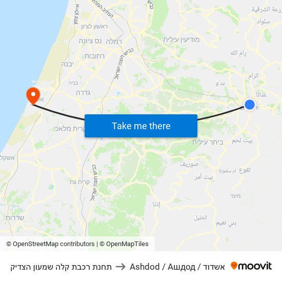 תחנת רכבת קלה שמעון הצדיק to Ashdod / Ашдод / אשדוד map