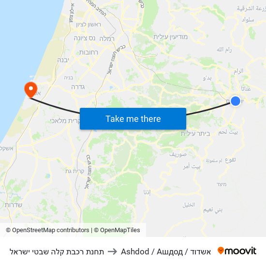 תחנת רכבת קלה שבטי ישראל to Ashdod / Ашдод / אשדוד map