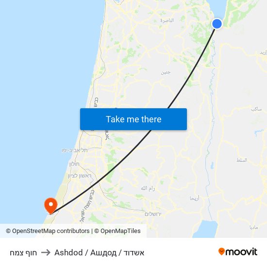 חוף צמח to Ashdod / Ашдод / אשדוד map