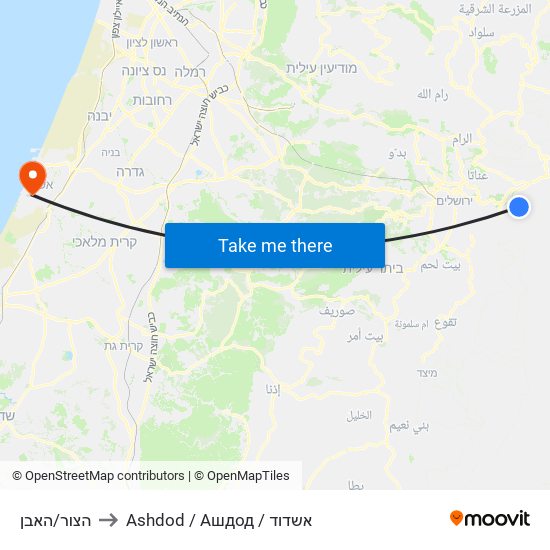 הצור/האבן to Ashdod / Ашдод / אשדוד map