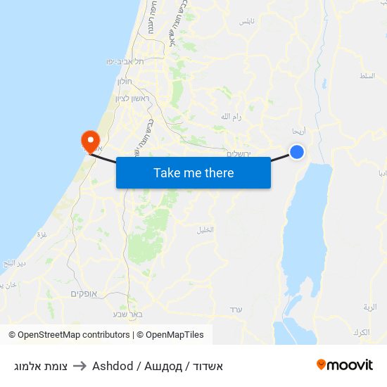 צומת אלמוג to Ashdod / Ашдод / אשדוד map