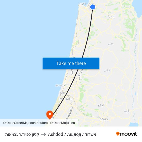 קניון כפיר/העצמאות to Ashdod / Ашдод / אשדוד map