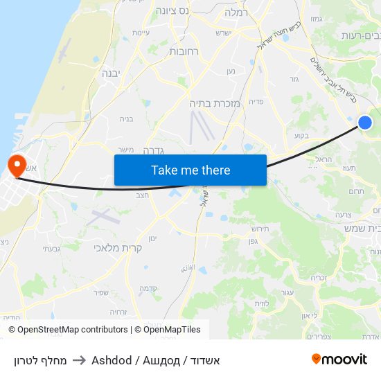 מחלף לטרון to Ashdod / Ашдод / אשדוד map