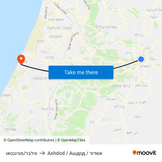 סילבר/מורגנטאו to Ashdod / Ашдод / אשדוד map