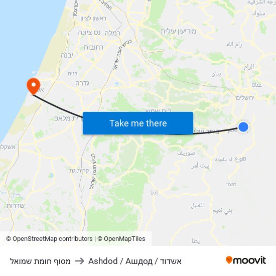 מסוף חומת שמואל to Ashdod / Ашдод / אשדוד map