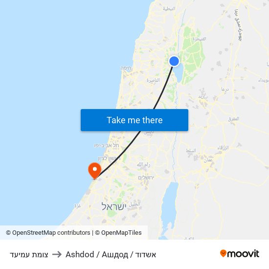 צומת עמיעד to Ashdod / Ашдод / אשדוד map