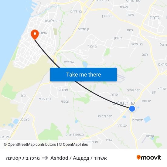 מרכז ביג קסטינה to Ashdod / Ашдод / אשדוד map