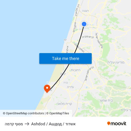 מסוף קדמה to Ashdod / Ашдод / אשדוד map